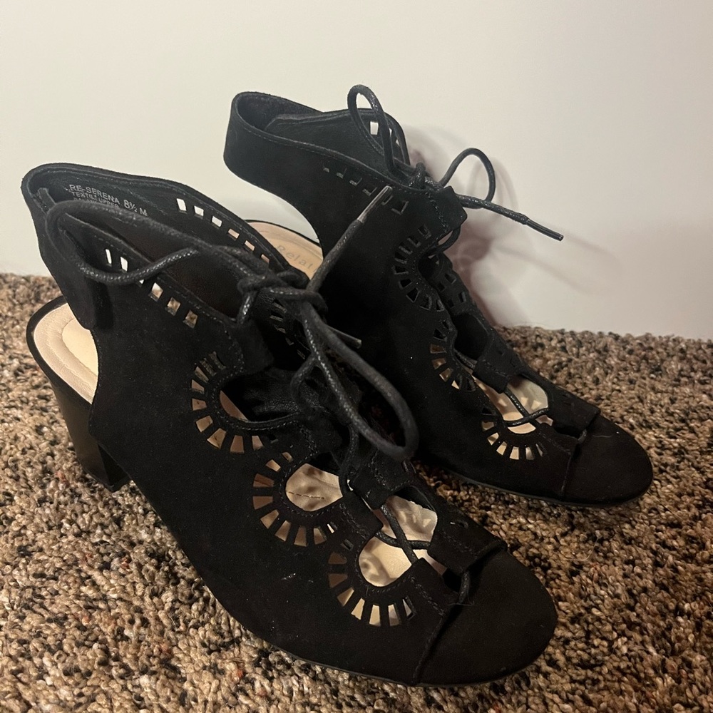 black Relativity sandal heels